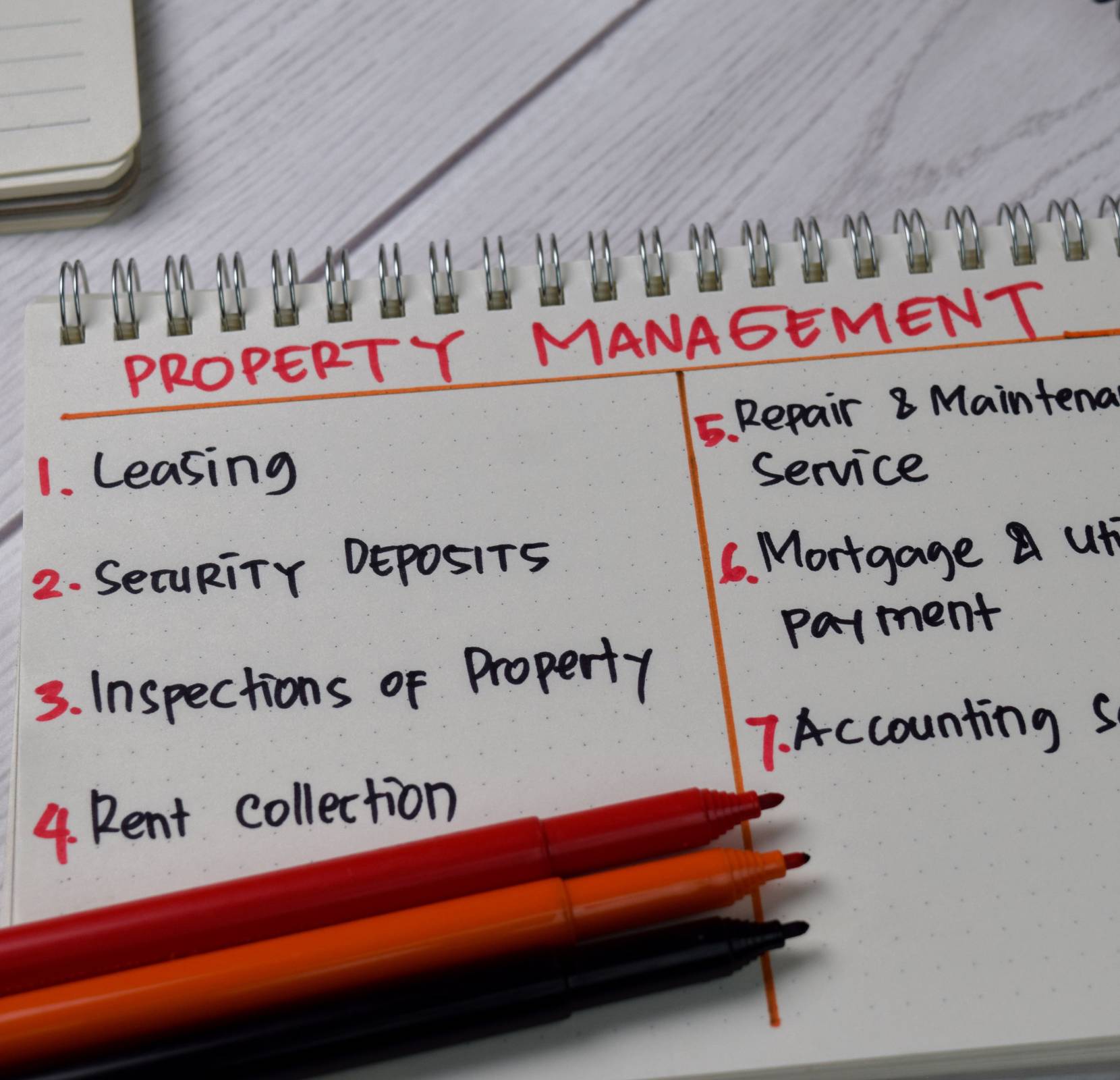 A note pad with some writing on it